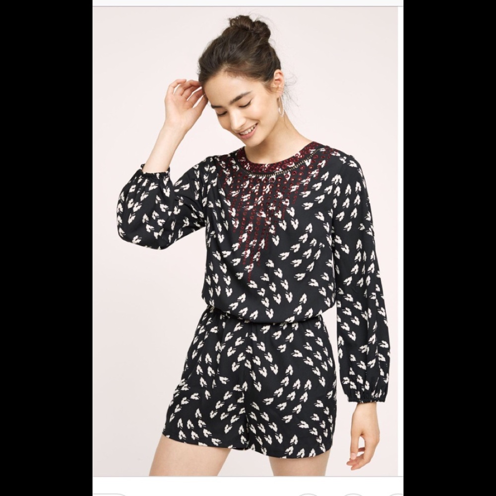 Anthropologie Ranna Gill embroidered romper